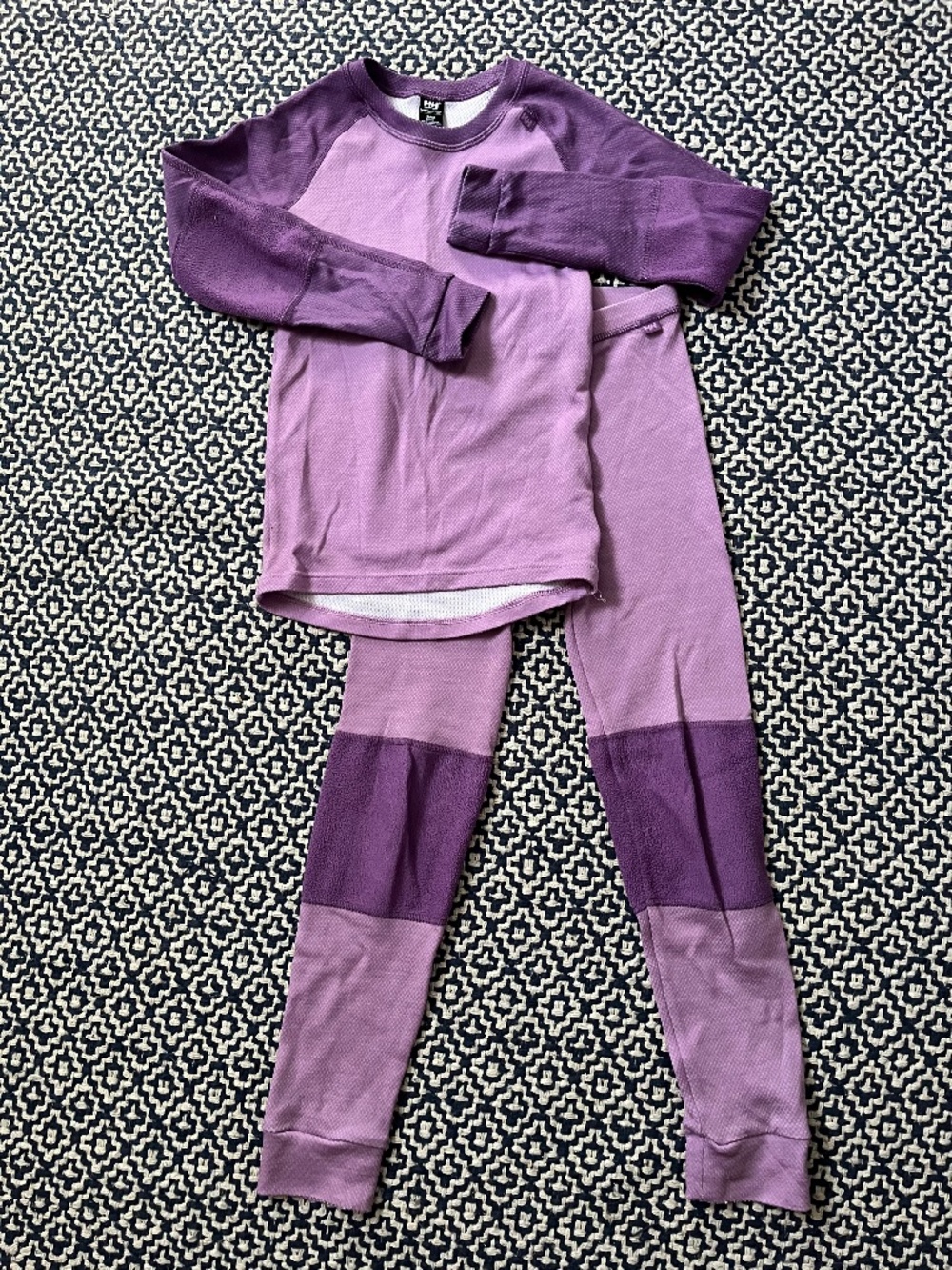 Helly Hansen Girls Merino Purple Base Layer Long Sleeve & Leggings size 8